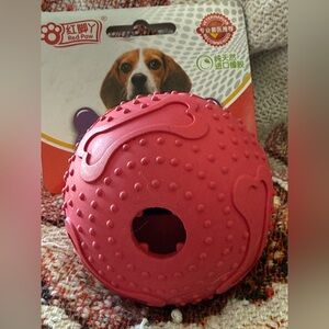 🔴 Red Textured Interactive Real Rubber Red Dog Toy Ball